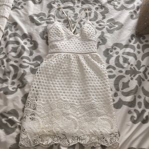 white crochet dress